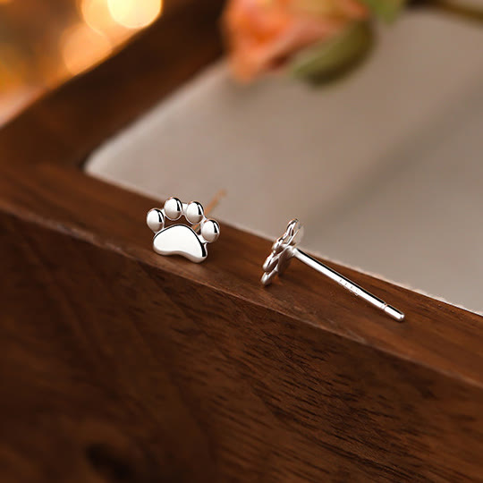 Cute Cat Paw Stud Earrings - Copper - One Size - image 2