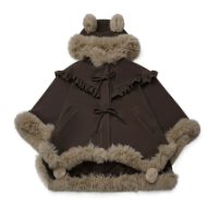 Knit Top and Balloon Bib Pants and Cape and Scarf Four Pieces Set - Cape - XL - image 10