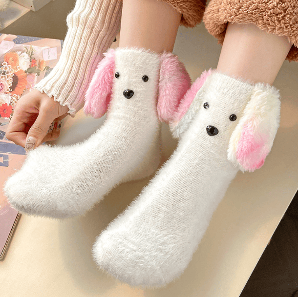 Cute Puppy Fleece-Lined Sleep Socks - image 5
