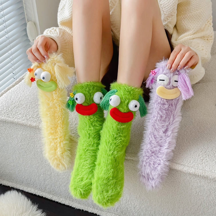 Cute Funny Plush Mid-Calf Sleep Socks - image 6
