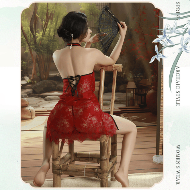 Sexy High Slit Cheongsam Lingerie - image 3