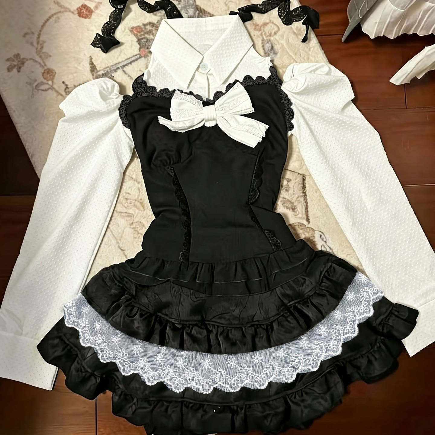 Bow Lace Cinched-Waist Tutu Three Pieces Set - image 4