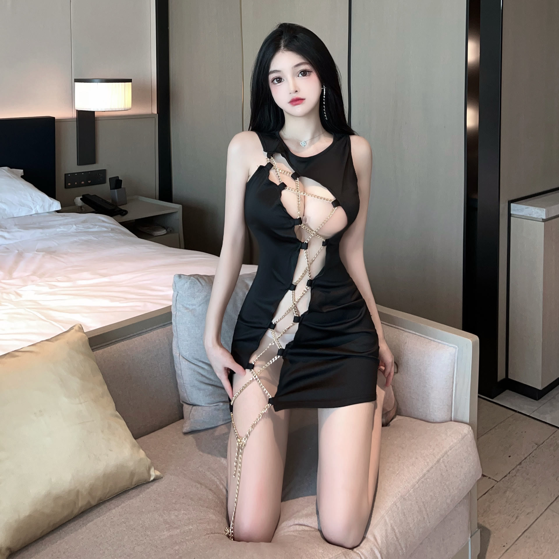 Sexy Chain Cutout Dress Lingerie - image 2