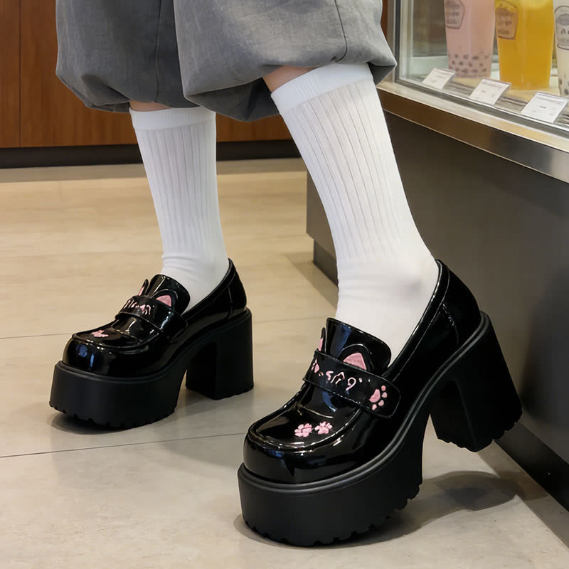 Cute Cat Lolita Leather Shoes - image 2