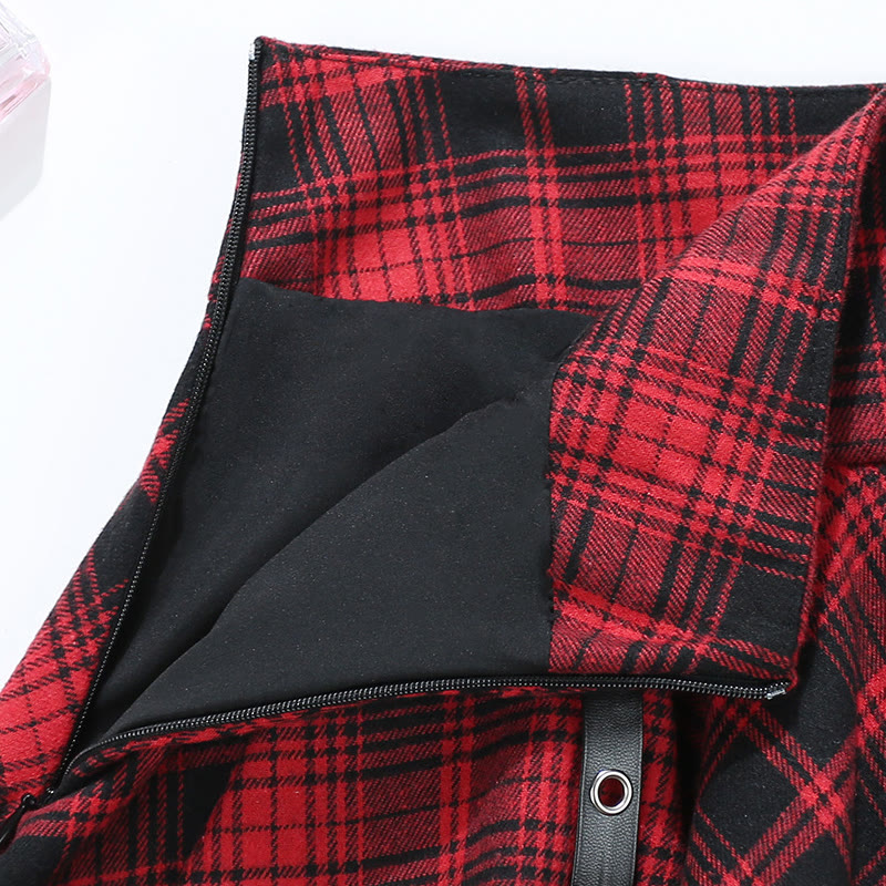 Christmas Hooded Knit Sweater and Plaid Skirt Two Pieces Set - image 5