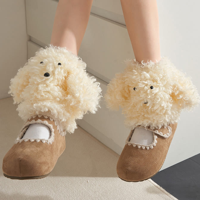 Y2K Cute White Puppy Slouch Socks - image 2