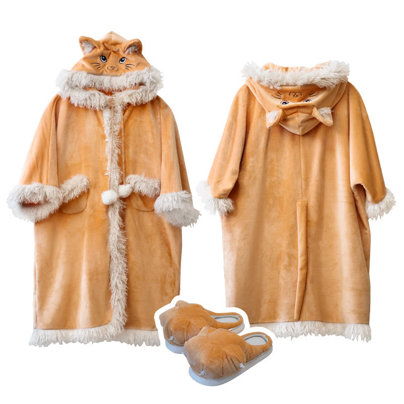 Cute Cartoon Cat Pajama Robe - image 2