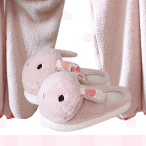 Cartoon Bunny Plush Onesie Pajamas - Pink Slippers - Large(44-45) - image 4