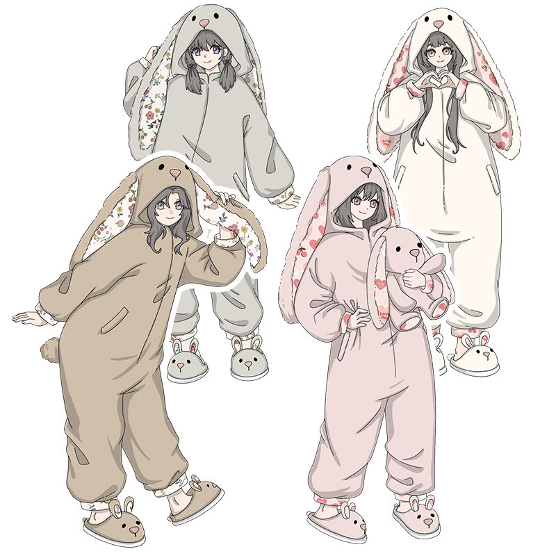 Cartoon Bunny Plush Onesie Pajamas - image 14