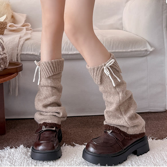 Sweet Bow Knit Slouch Socks - image 1