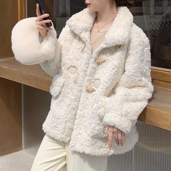 Chic Sherpa Cropped Duffle Coat - image 2