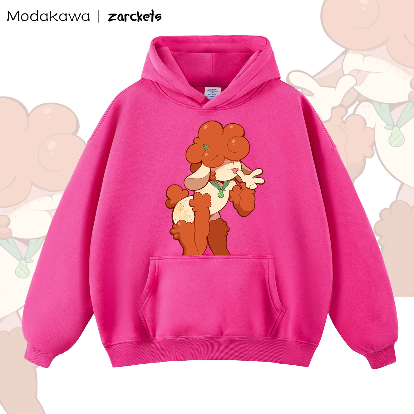 MODAKAWA x zarckets Cartoon Print Collaboration Hoodie - Fuchsia - 2XL - image 2