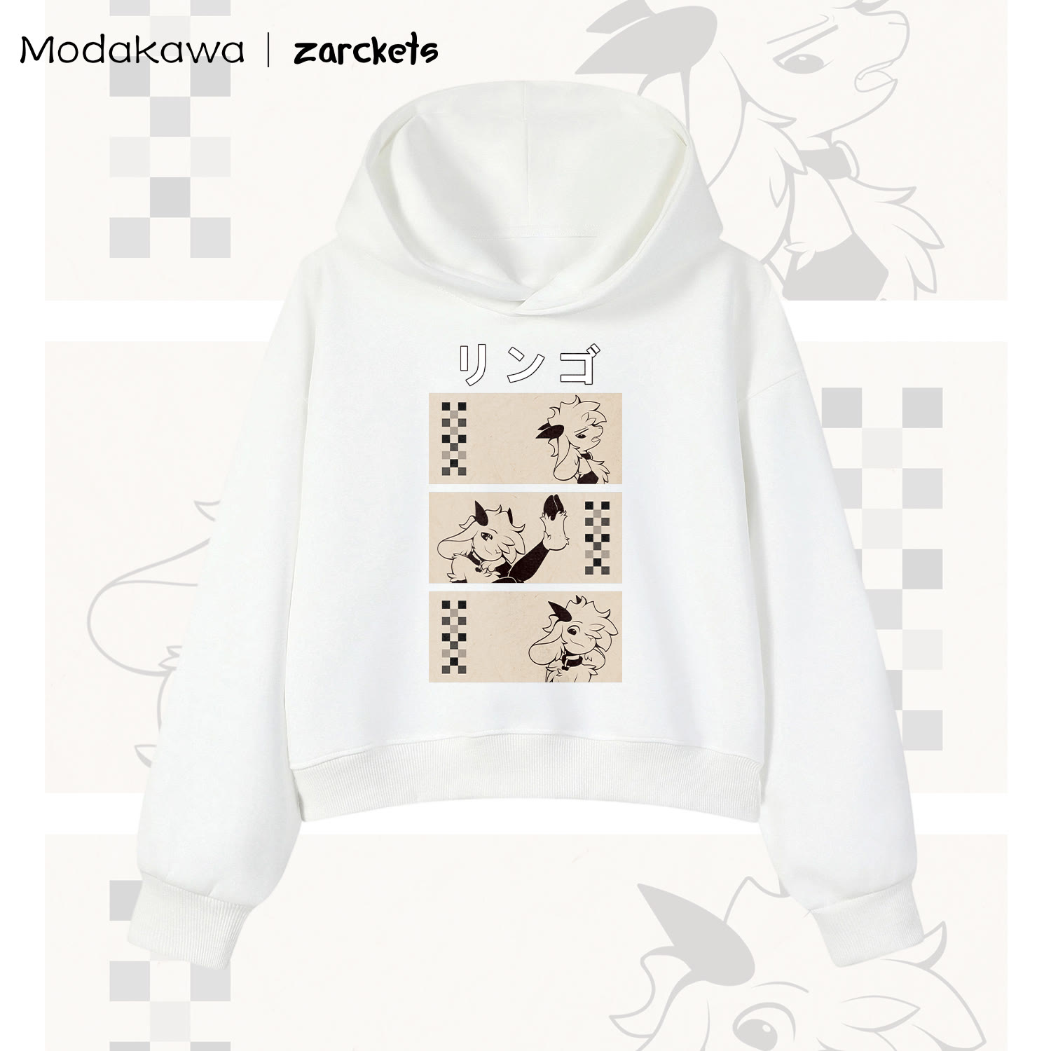 MODAKAWA x Zarckets Comic Print Collaboration Hoodie - White - 3XL - image 2