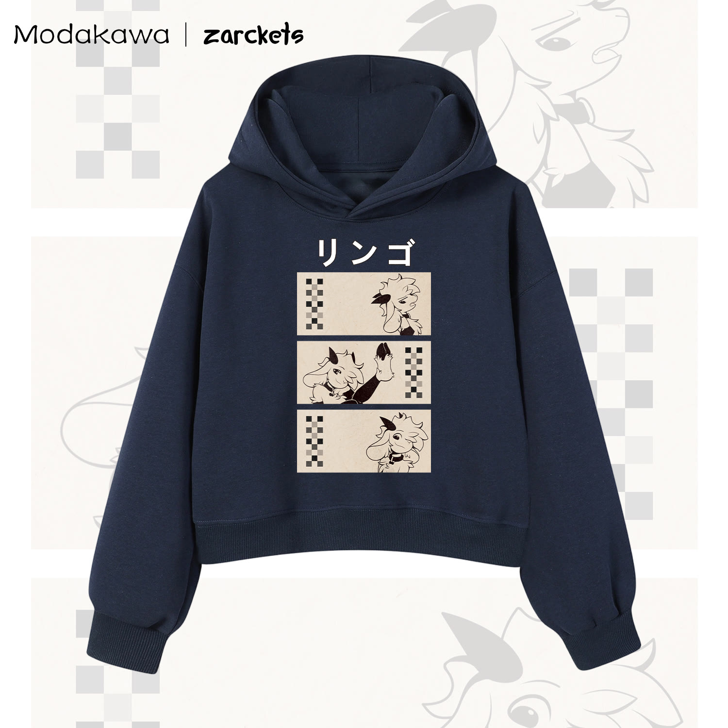 MODAKAWA x Zarckets Comic Print Collaboration Hoodie - Navy Blue - 3XL - image 1