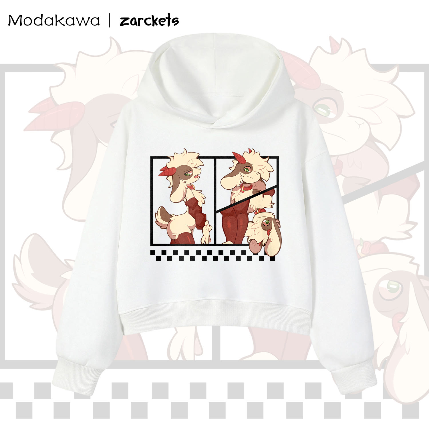 MODAKAWA x Zarckets Three-Panel Comic Print Sweatshirt - White - 3XL - image 2