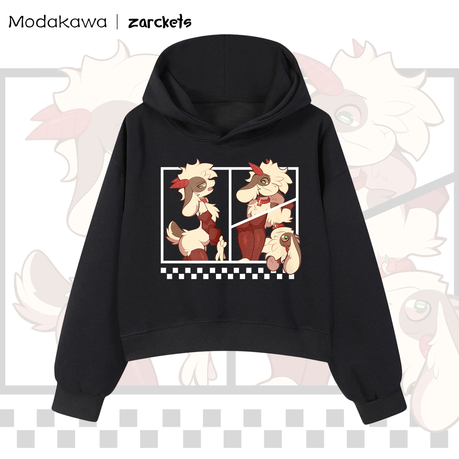 MODAKAWA x Zarckets Three-Panel Comic Print Sweatshirt - Black - 3XL - image 1
