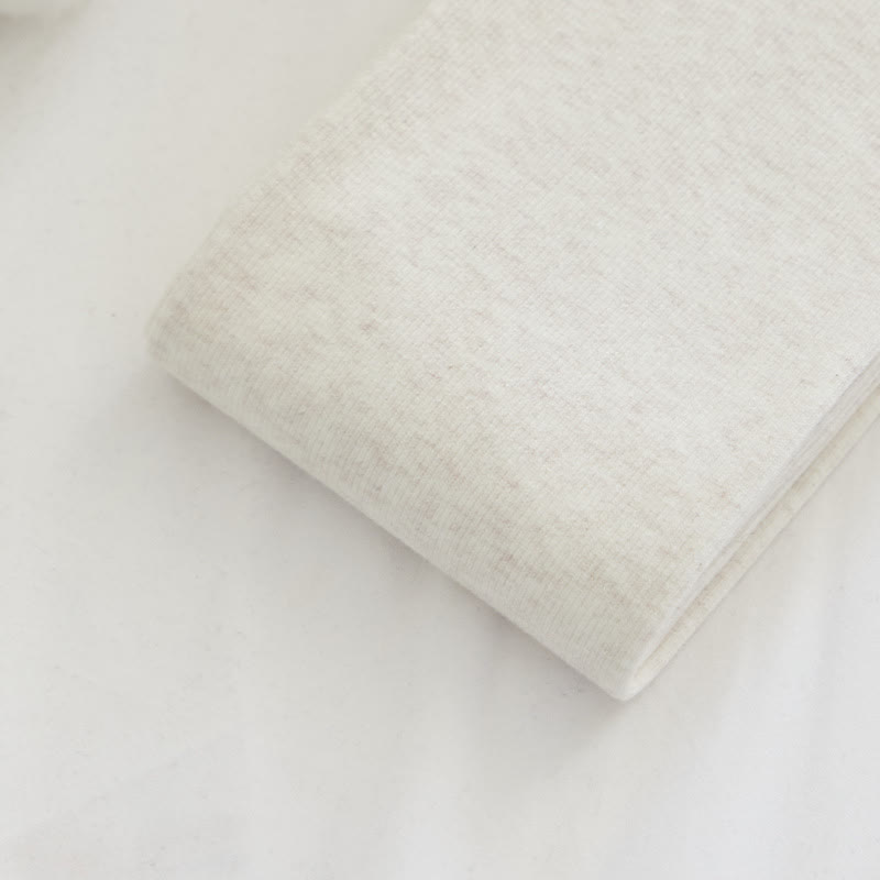 Light-Colored Knit Base Layer Pants - Oat White - Feather Velvet - Stirrup Tights (Suitable for 8–18°C) - image 5