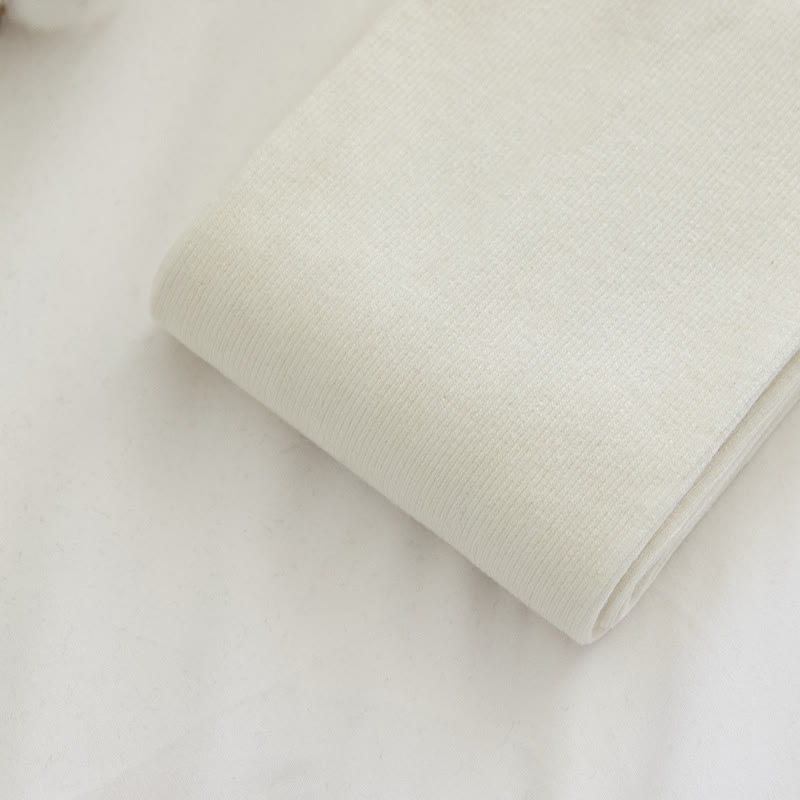 Light-Colored Knit Base Layer Pants - Beige - Feather Velvet - Stirrup Tights (Suitable for 8–18°C) - image 4