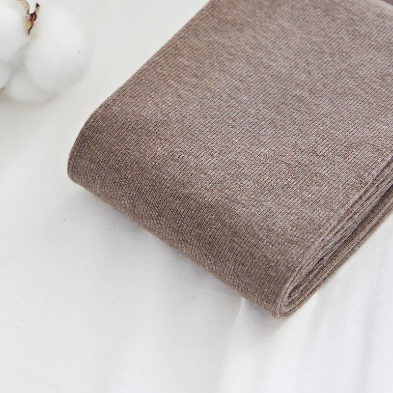 Light-Colored Knit Base Layer Pants - Coffee - Feather Velvet - Stirrup Tights (Suitable for 8–18°C) - image 14