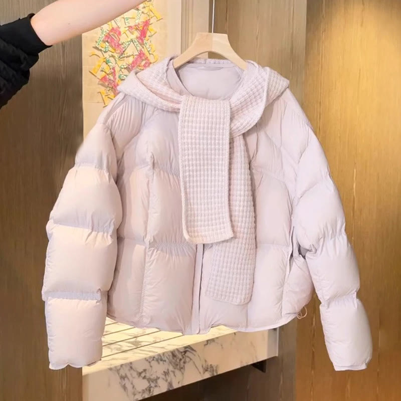Chic Pink Down Jacket and Dress Two-Piece Set - Top - 4XL - image 3