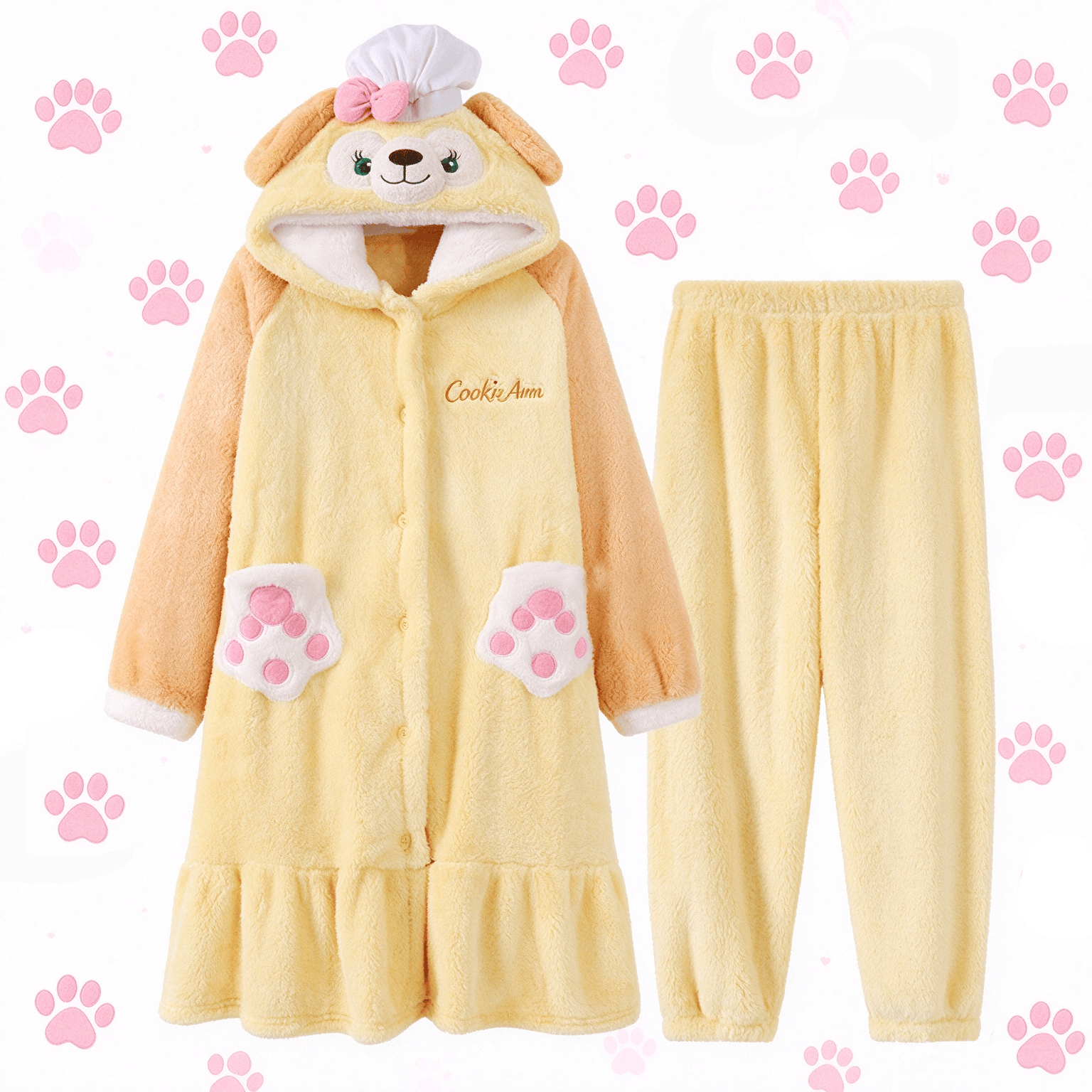 Cute CookieAnn Plush Pajama Robe and Pants Set - image 1