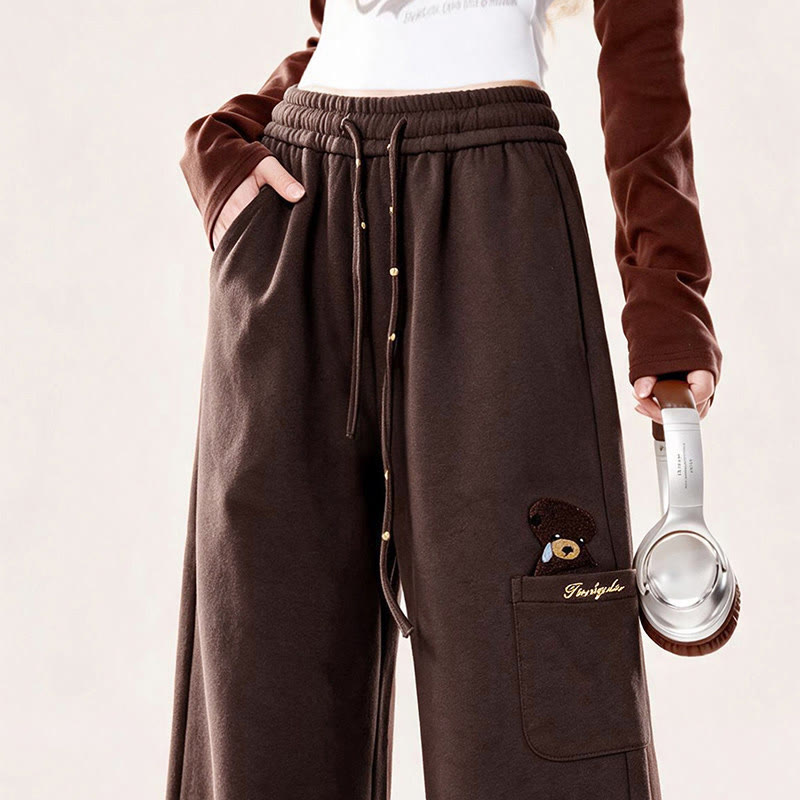 Brown Bear Polka Dot Trim Sport Sweatpants - image 2
