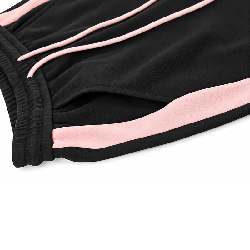 Black Color Block Plaid Contrast Sweatpants - image 6