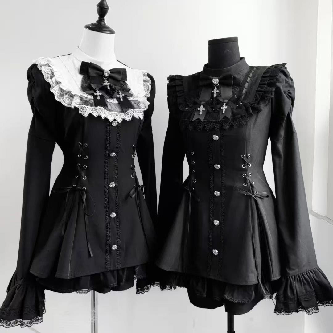 Dark Gothic Bow Lace Lolita Dress - image 1