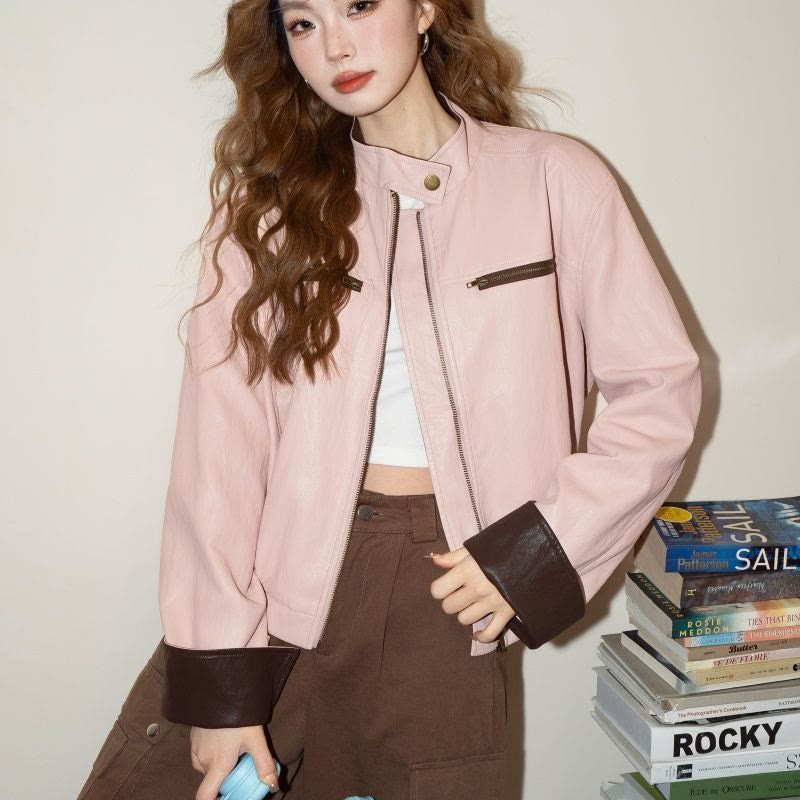 Vintage Pink Leather Outerwear - image 2