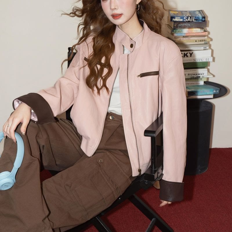 Vintage Pink Leather Outerwear - image 3