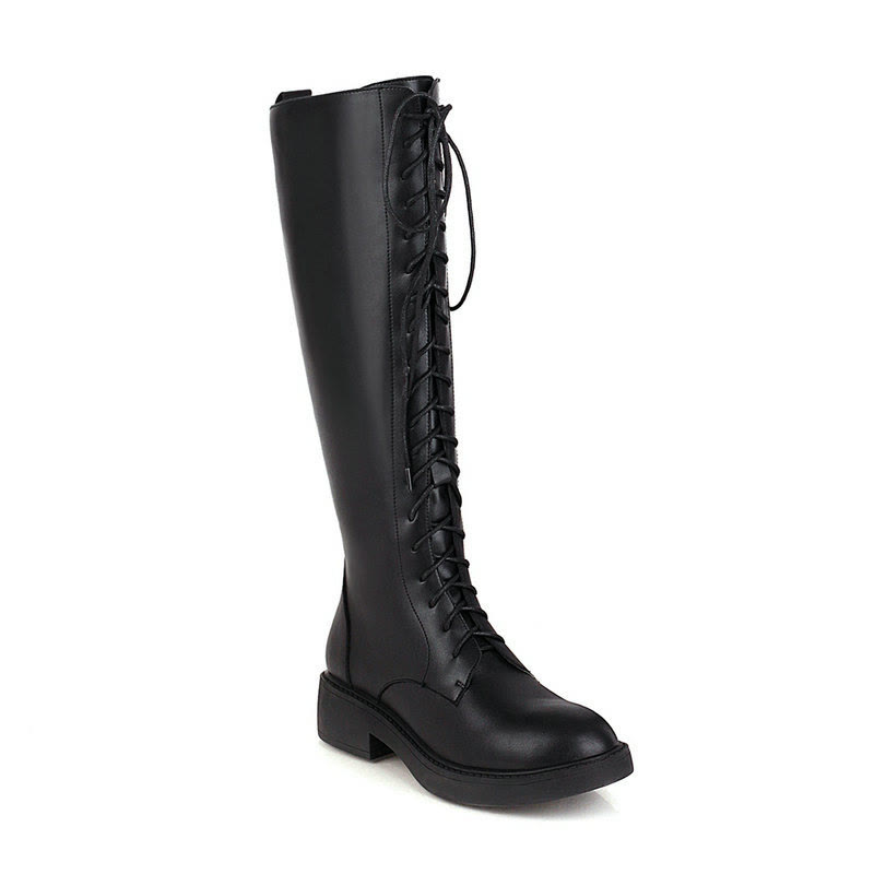 Thick Platform Block Heel Tall Riding Boots - image 5