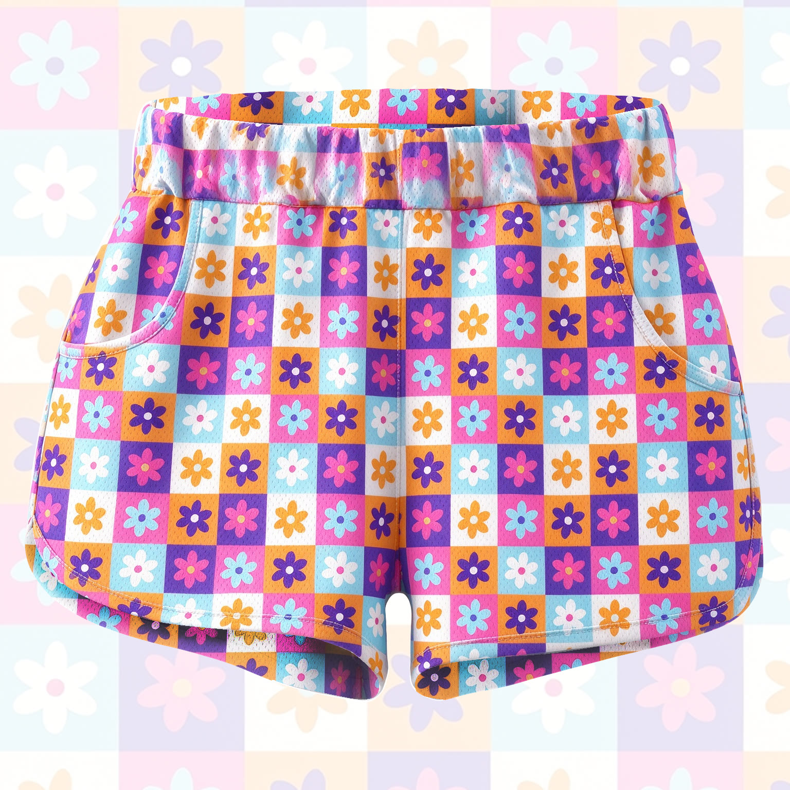 MODAKAWA Pink Floral Print Shorts - Pink - 4XL - image 1