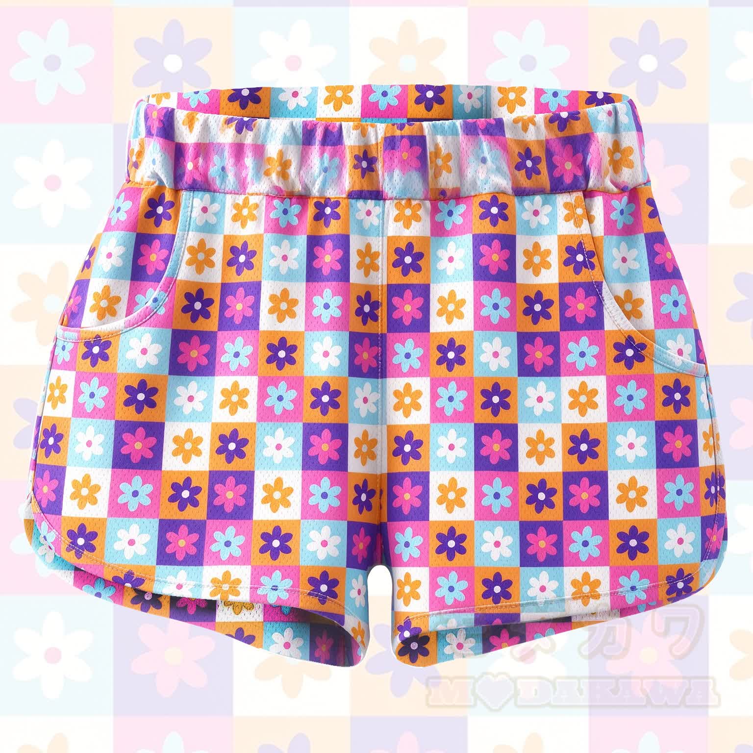 MODAKAWA Pink Floral Print Shorts - Pink - 4XL - image 1