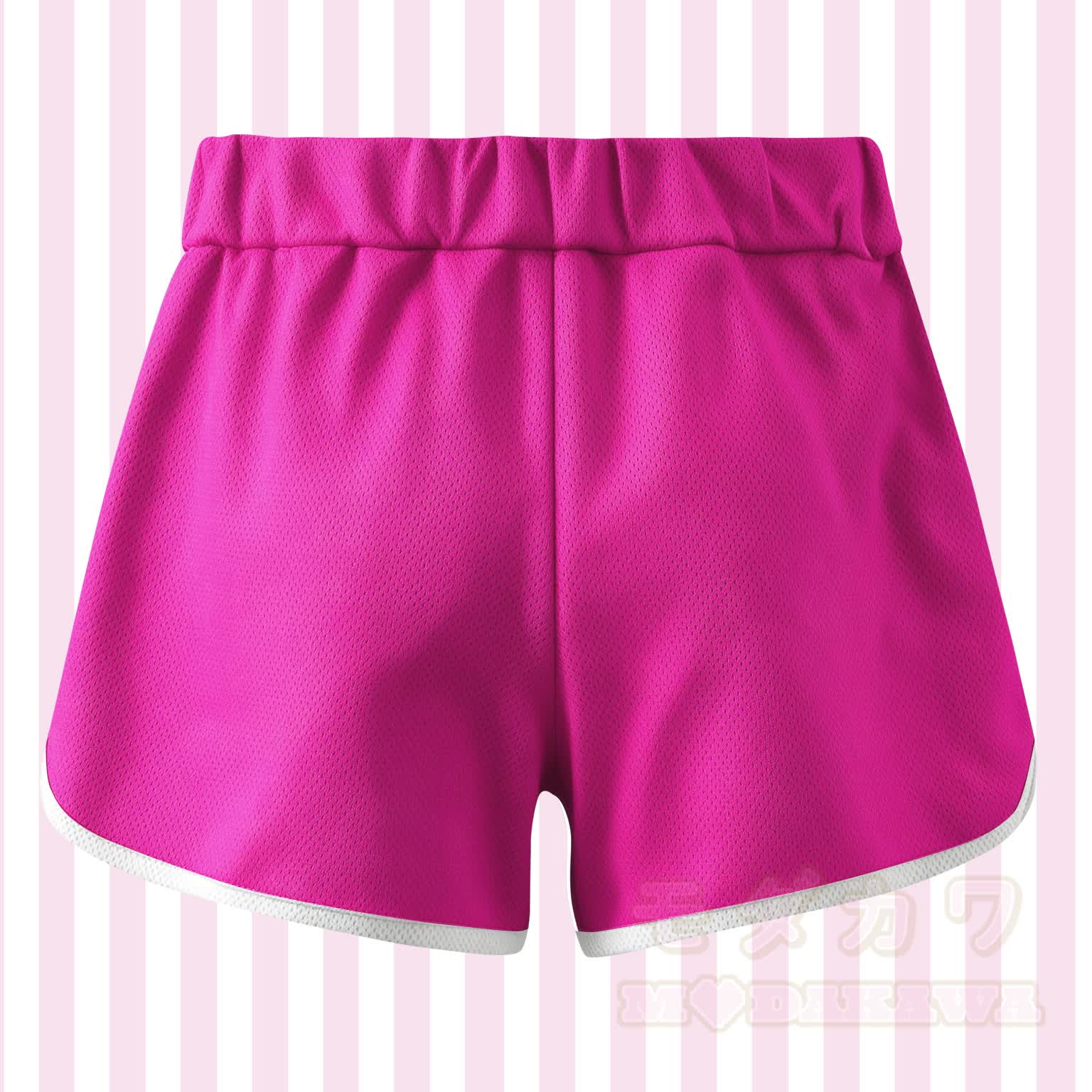 MODAKAWA X Popipeko Striped Patchwork Cartoon Print Shorts - image 2