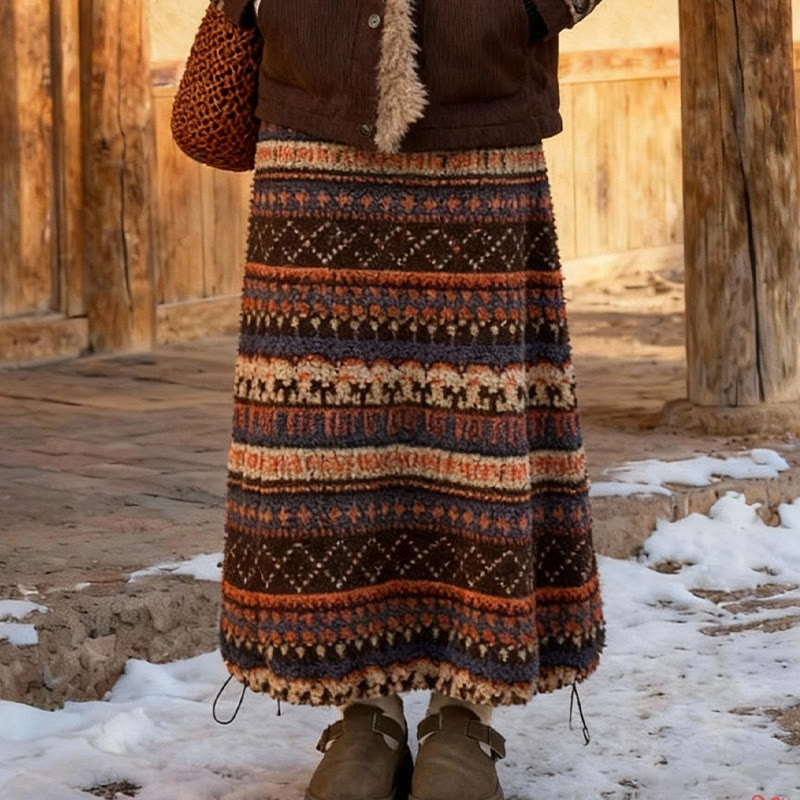 Vintage Fair Isle Lantern Midi Skirt - image 2