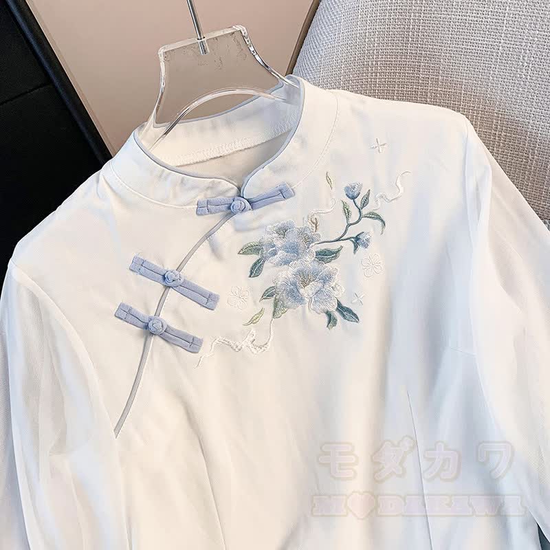 Vintage Embroidered Top Skirt Two Piece Set - image 6