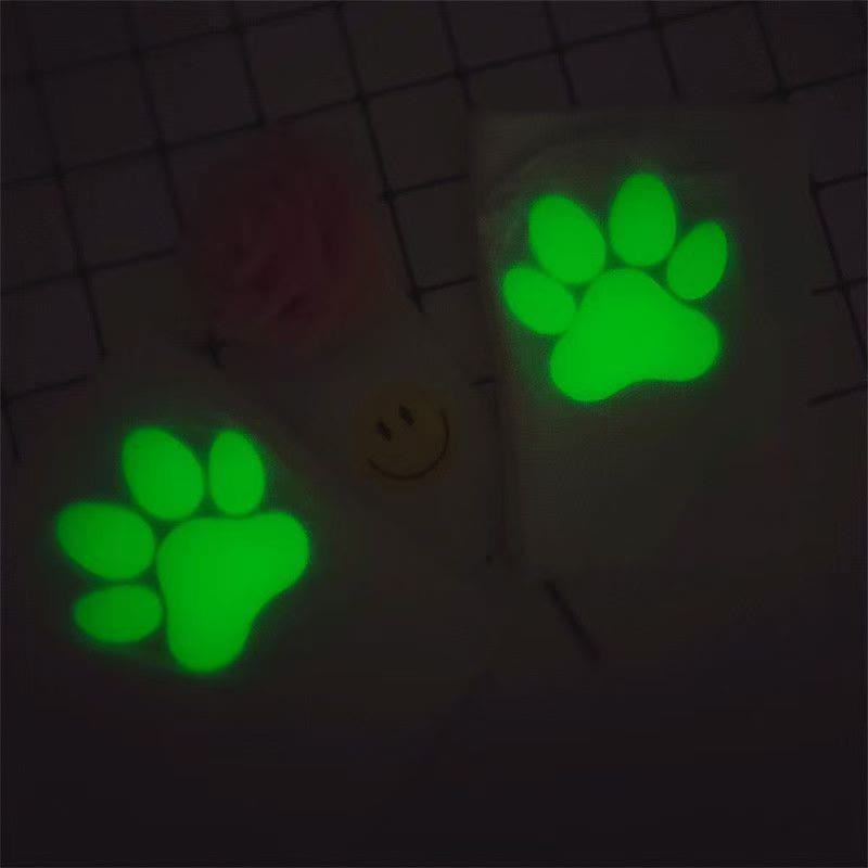 3D Cat Paw Pad Thigh High Socks - White Socks - 3D Neon Green Paw Pad - Thigh High Socks - image 3