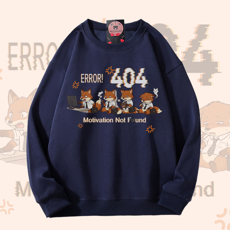 ERROR 404 MOTIVATION NOT FOUND Fox Graphic Modakawa Sweatshirt - Purplish Blue - 5XL - image 5