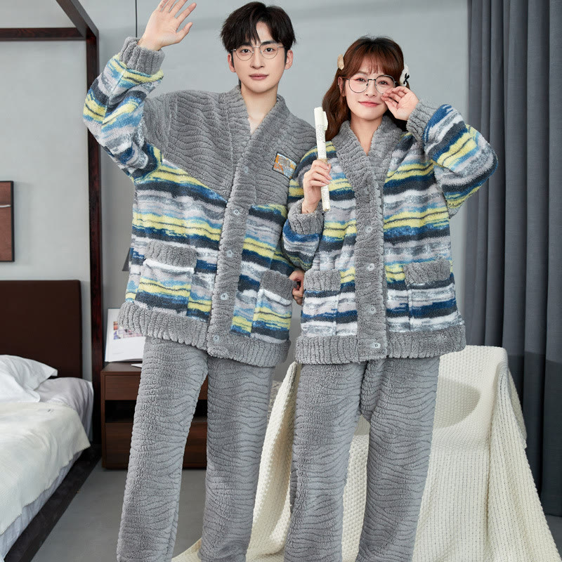Soft Flannel Couple Loungewear - Grey - Men:3XL - image 7