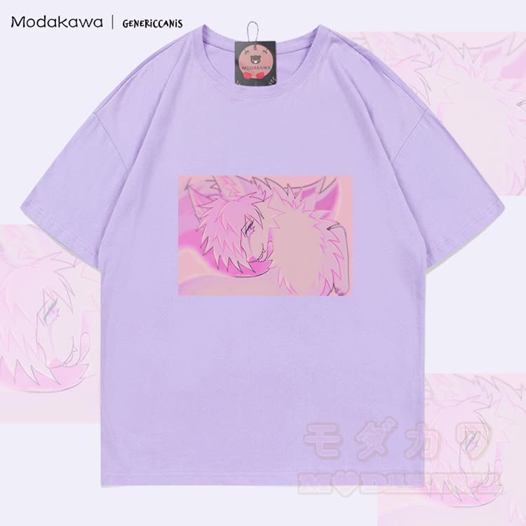 MODAKAWA X genericcanis Character Fox Graphic 100% Cotton T-shirt - Light Purple - 5XL - image 4