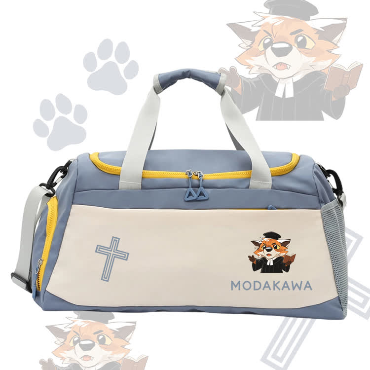 Fox Pastor Graphic Modakawa Large Capacity Sports Gym Duffel Bag - Blue - 55*28*26 cm - image 4