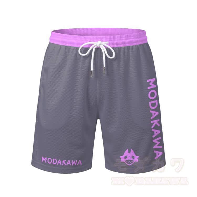 MODAKAWA X TiramisuRat Rat Face Graphic Men's Sports T-shirt Drawstring Shorts Matching Outfit - Purple Shorts - 5XL - image 10