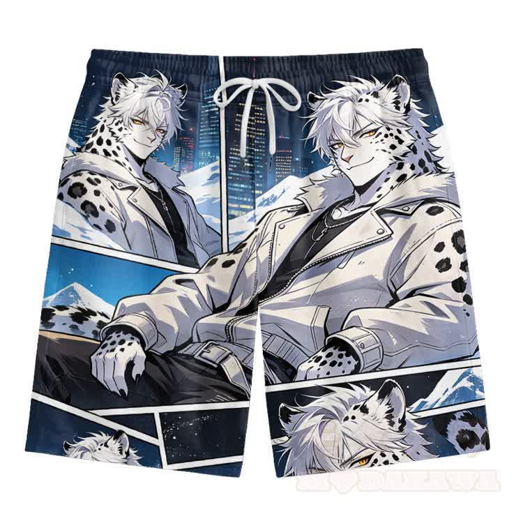 Anime Printed Modakawa Shirt & Matching Shorts - Blue Shorts - 5XL - image 13