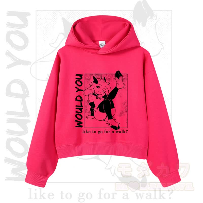MODAKAWA X zarckets WOULD YOU Fox Graphic Cropped Cotton Hoodie - Rose  - 3XL - image 11