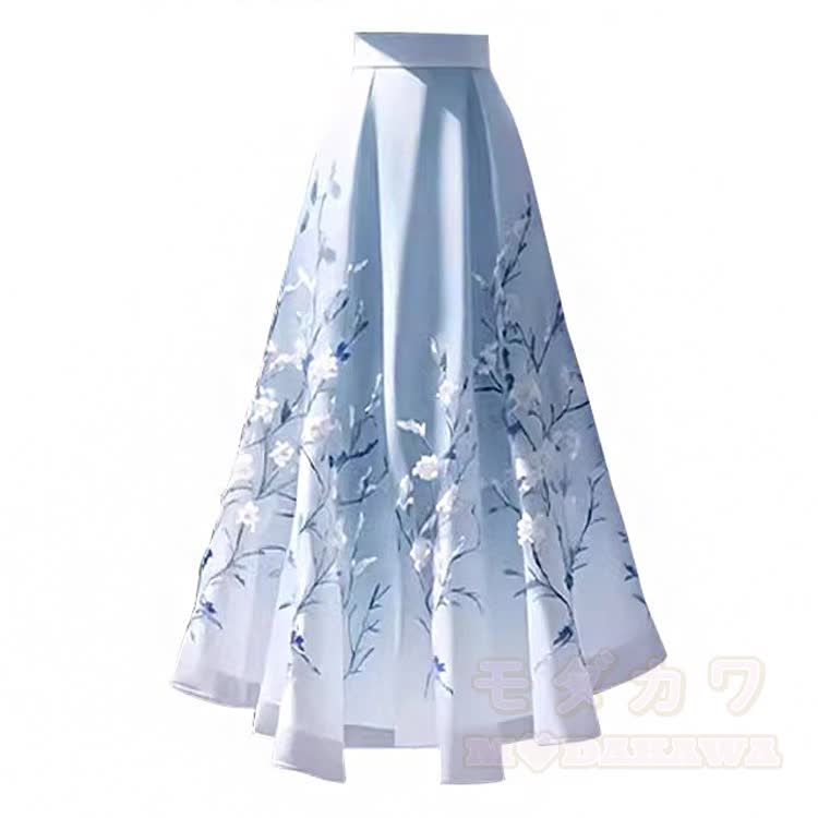 Butterfly Strap Short Sleeve Top and Floral Print Maxi Skirt - Skirt (Single) - 3XL - image 5