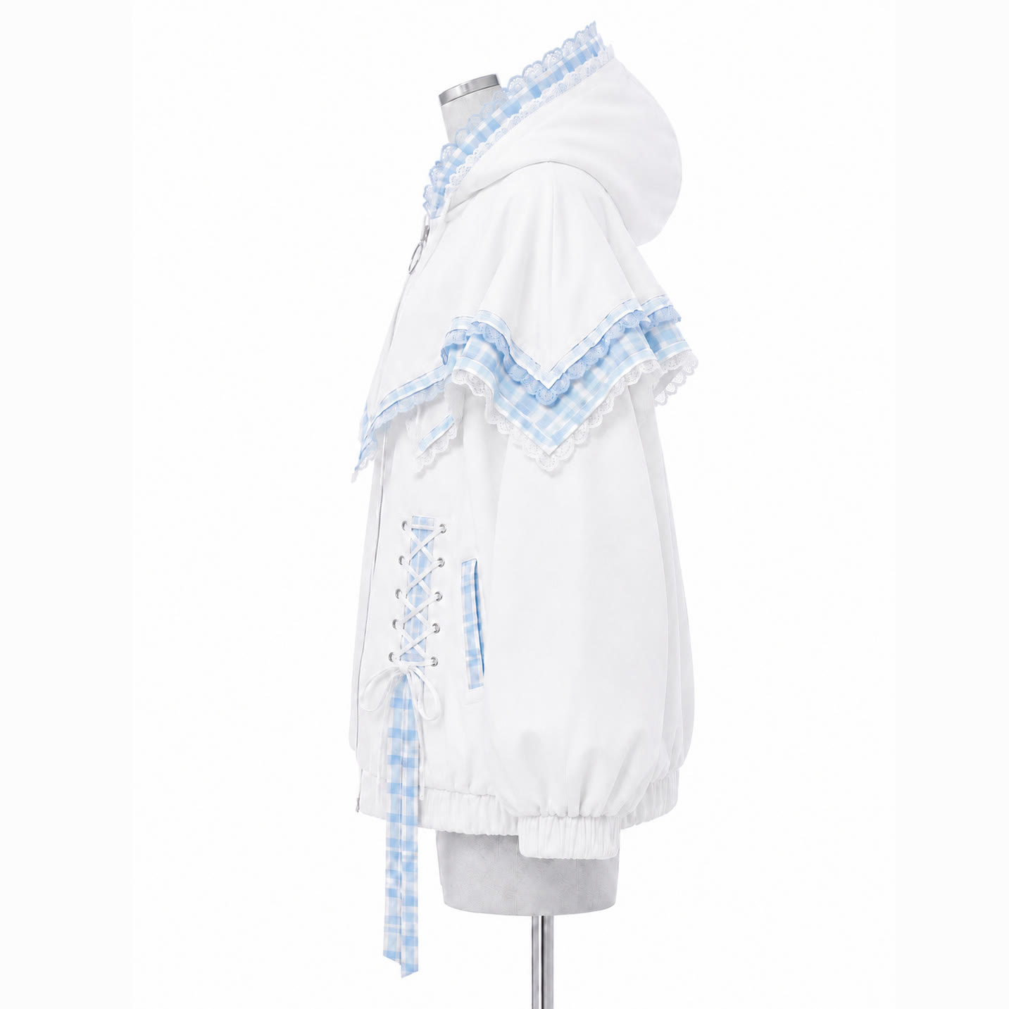 Y2K Dark Plaid Hooded Jacket - image 11
