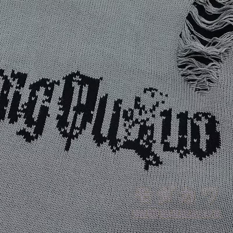 Vintage Distressed Fake Two Piece Long Sleeve Knit Sweatshirt - image 6