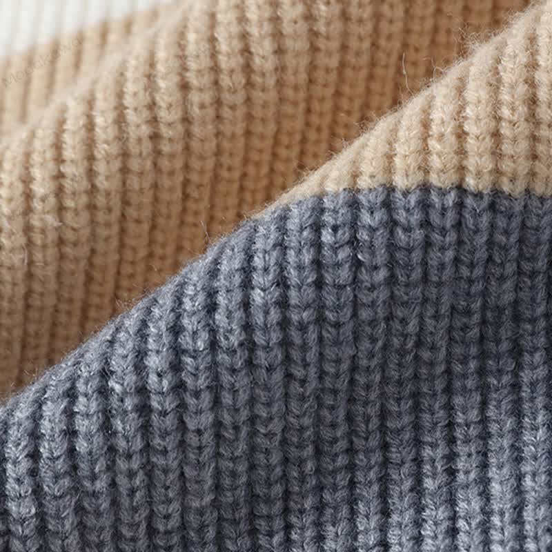 Color Block Knit Sweater Denim Pants Two Pieces - image 8