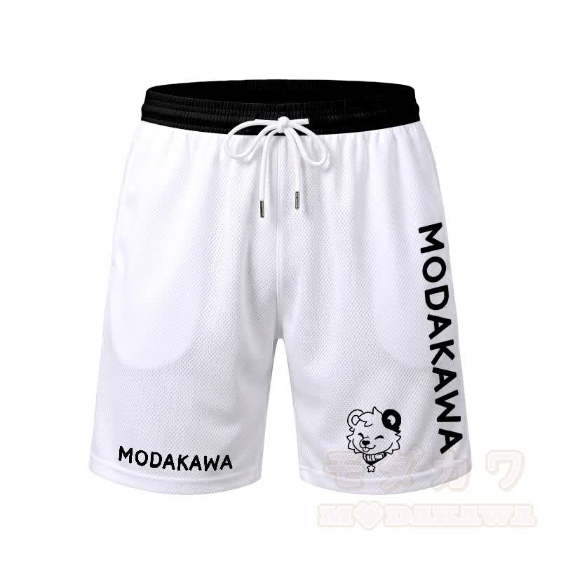 MODAKAWA X popipeko Bear Graphic Men's Sports T-shirt Drawstring Shorts Matching Outfit - White Shorts - 5XL - image 10
