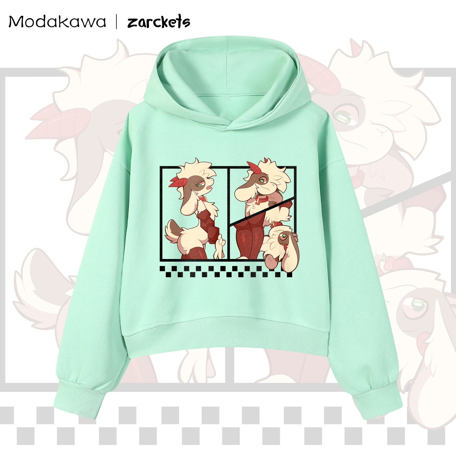 MODAKAWA x Zarckets Three-Panel Comic Print Sweatshirt - Green - 3XL - image 7